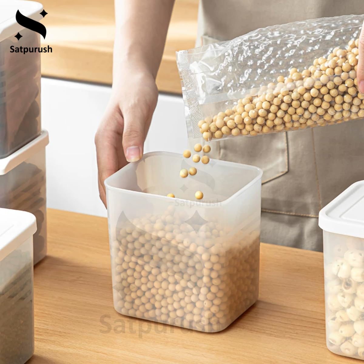 Satpurush Fridge Storage Boxes (Pack Of 8) Freezer & Refrigerator Organizer Containers Kitchen Storage Container Set Kitchen Acc